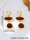 French Vintage Glazed Asymmetrical Geometric Earrings
