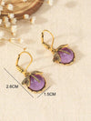 Vintage Dragonfly Green Crystal Pendant Earrings