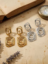 Vintage Style Asymmetrical Spiral Drop Earrings