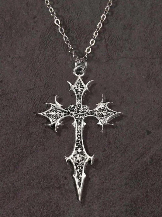 Vintage Gothic Rose Cross Necklace