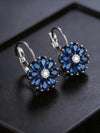 Vintage Floral Royal Blue Dangle Earrings