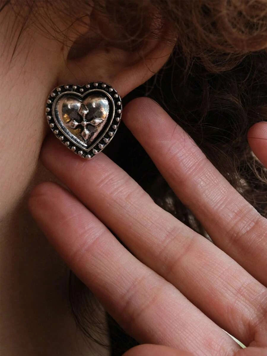 Vintage Carved Geometric Earrings
