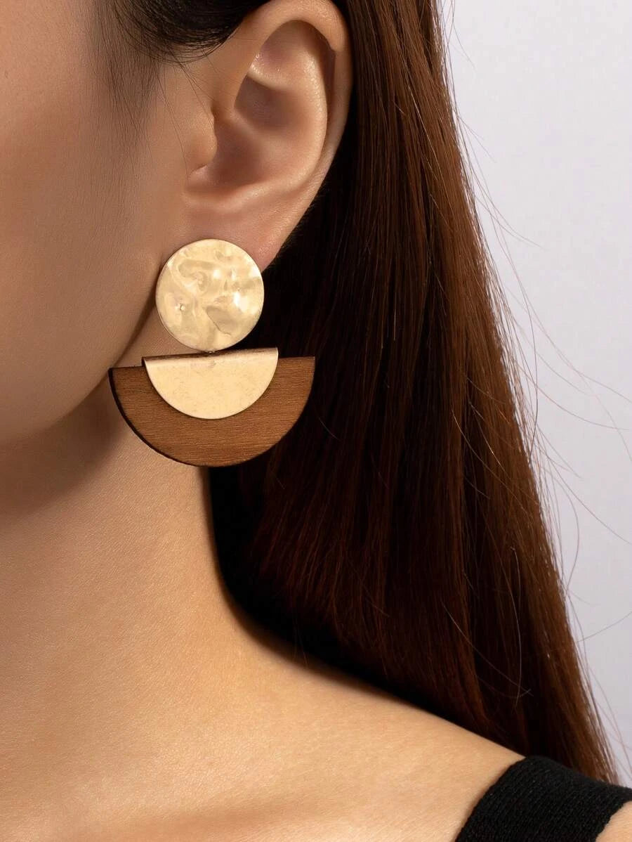 Bohemian Hammered Round Earrings