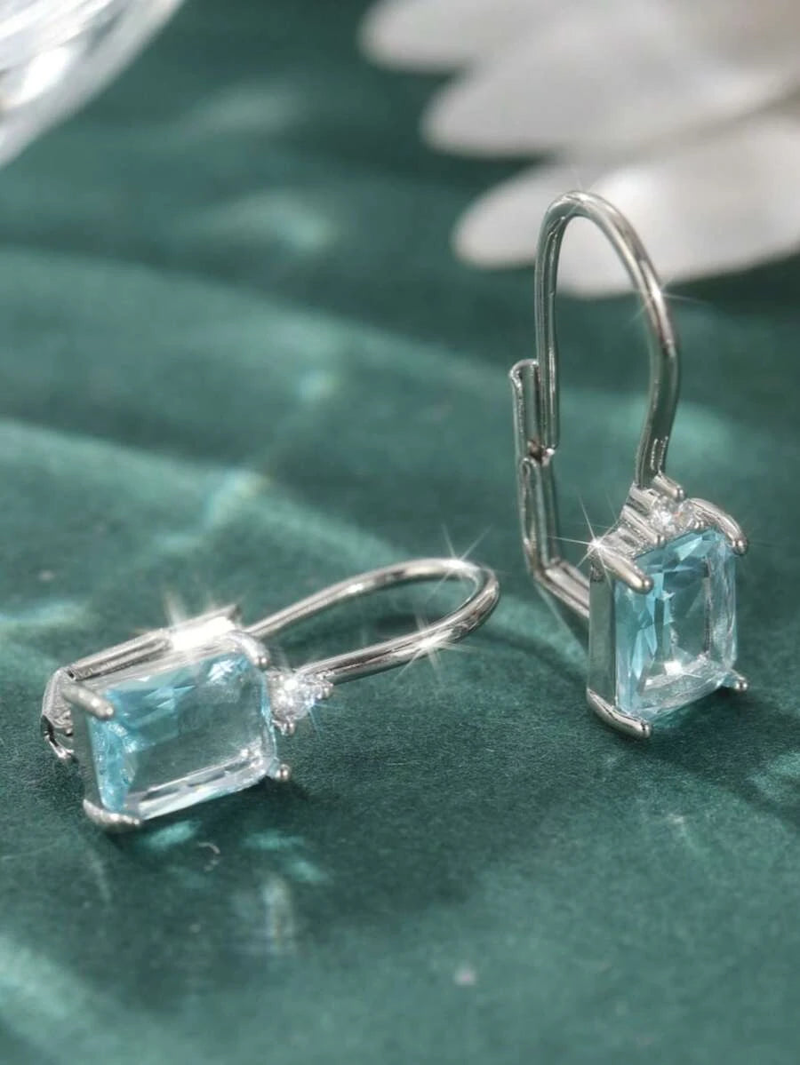 Retro Square Cubic Zirconia Earrings
