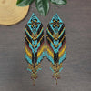 Geometric Beaded Tassel Earrings