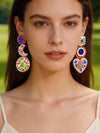 Retro Bohemian Enamel Flower Earrings