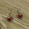 Geometric Inlaid Gemstone Drop Earrings