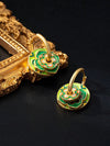 Enamel Geometric Hoop Earrings