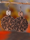 Vintage Wooden Leaf Dangle Earrings