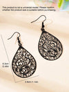 Black Hollow Teardrop Earrings