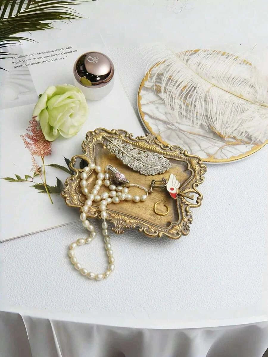 Vintage Gold Jewelry Tray