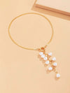 Faux Pearl Tassel Lariat Necklace