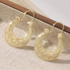 Classic Vintage Gold Carved Round Earrings