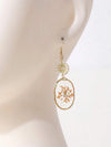Dried Flower Resin Oval Earrings