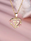Elegant Gold Initial Heart Necklace