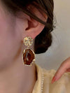Retro Geometric Resin Earrings