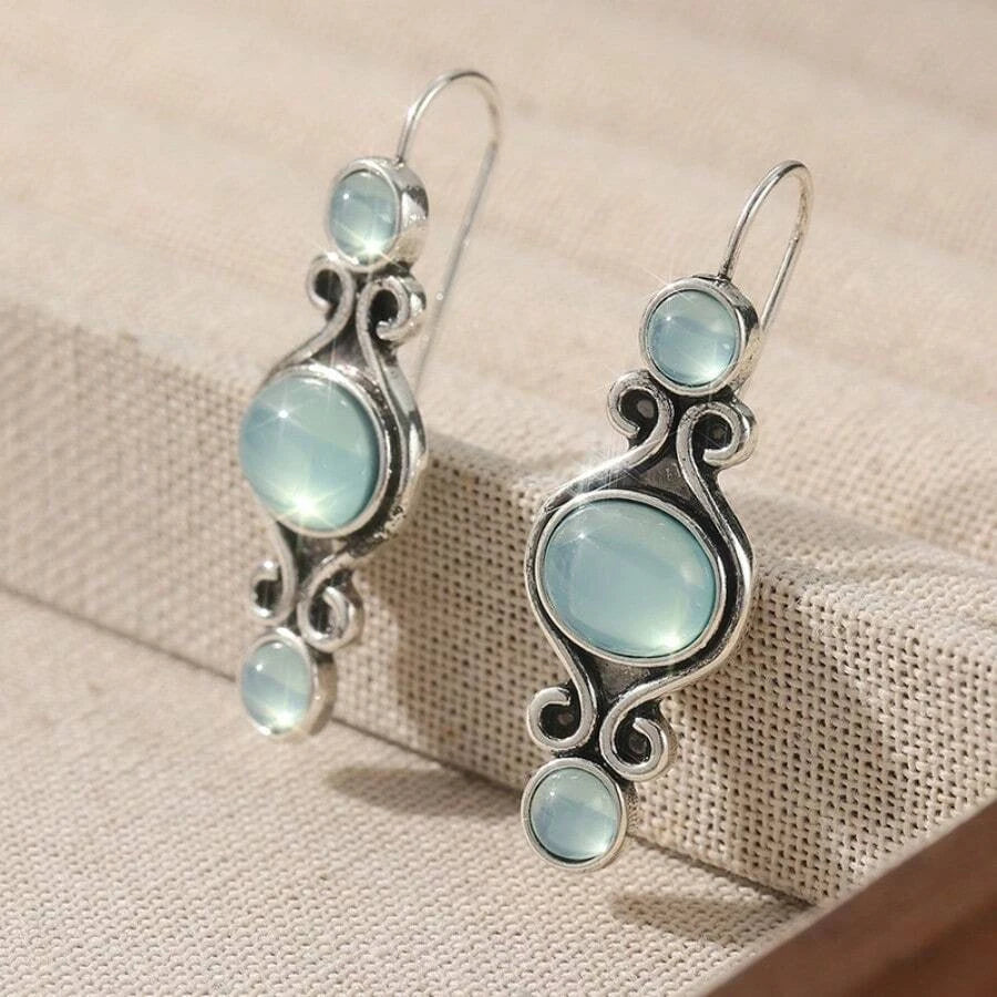 Floral Carved Bead Drop Earrings