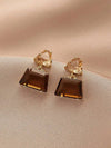 Andkiss Geometric Crystal Drop Earrings