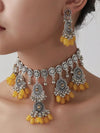 Vintage Tassel Oval Necklace Earring Set