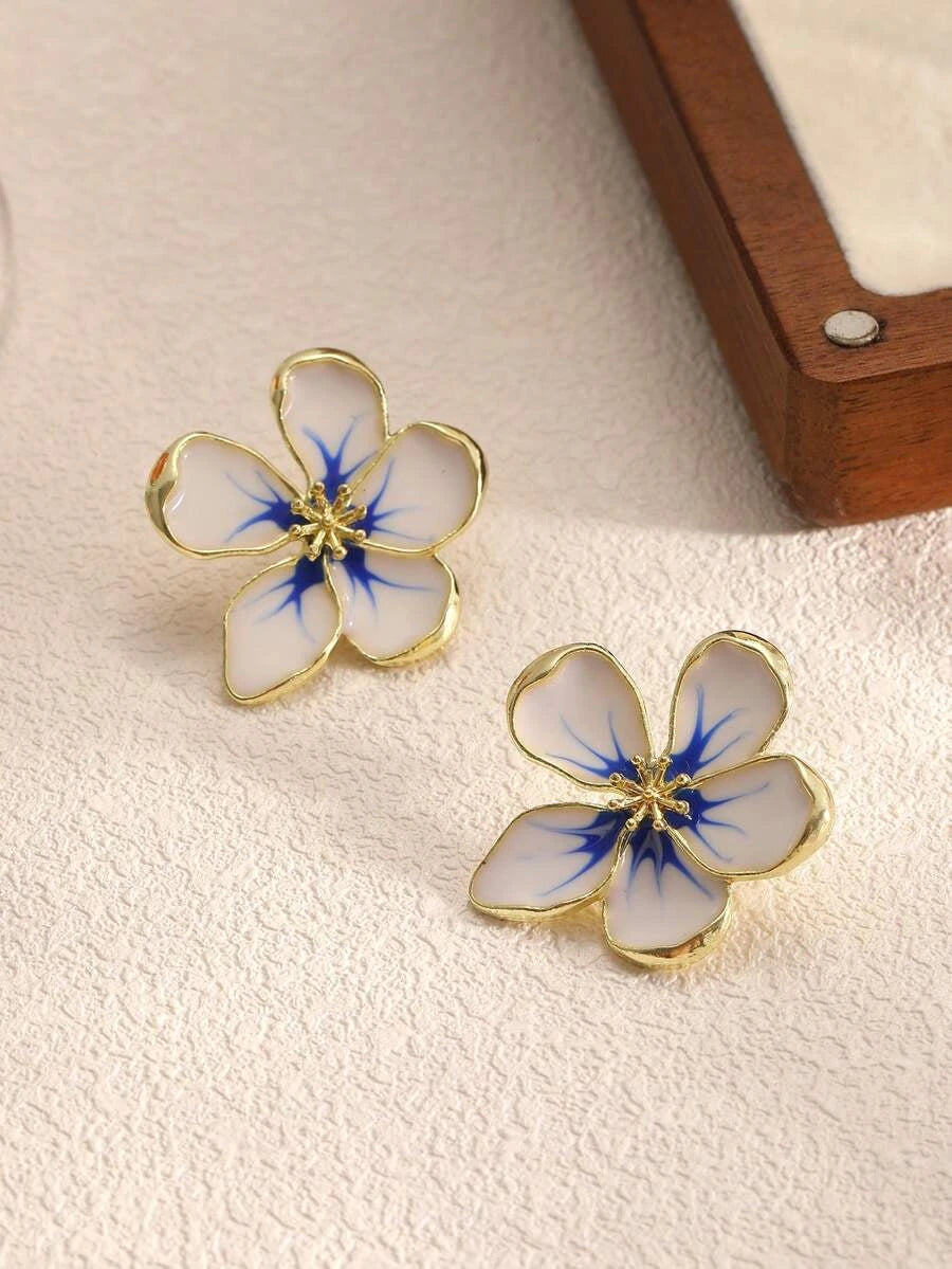 Geometric Oil Drip Square Earrings