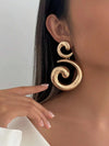 Retro Gold Abstract Spiral Earrings