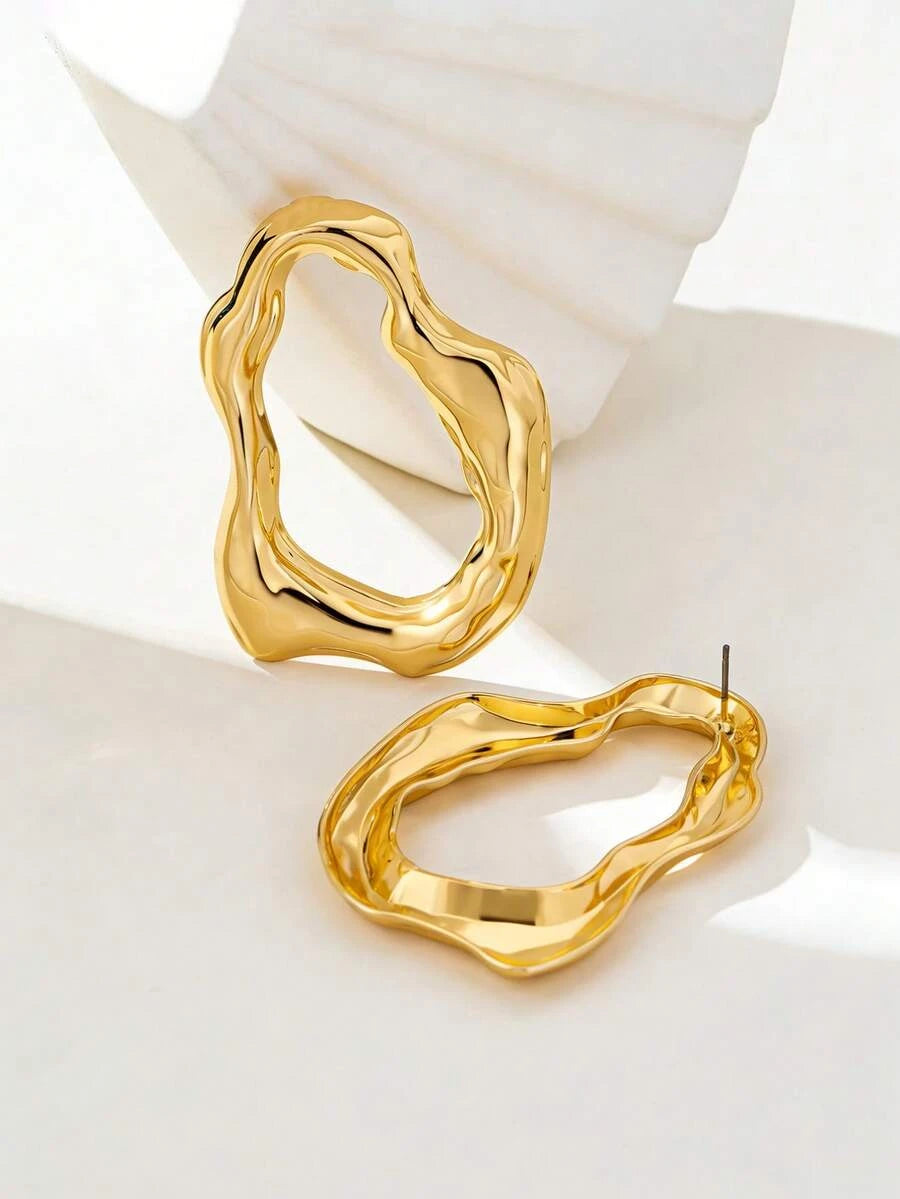 Asymmetrical Hollow Metal Earrings
