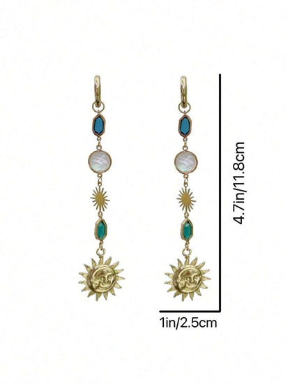 Vintage Moon Drop Earrings