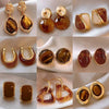 Vintage Amber Cat Eye Stone Earrings