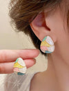 Geometric Abstract Face Enamel Earrings