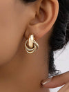 Geometric Double Circle Stud Earrings