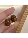French Vintage Geometric Square Resin Earrings