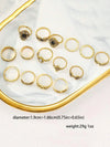 15pcs Vintage Gold-Tone Rhinestone Flower