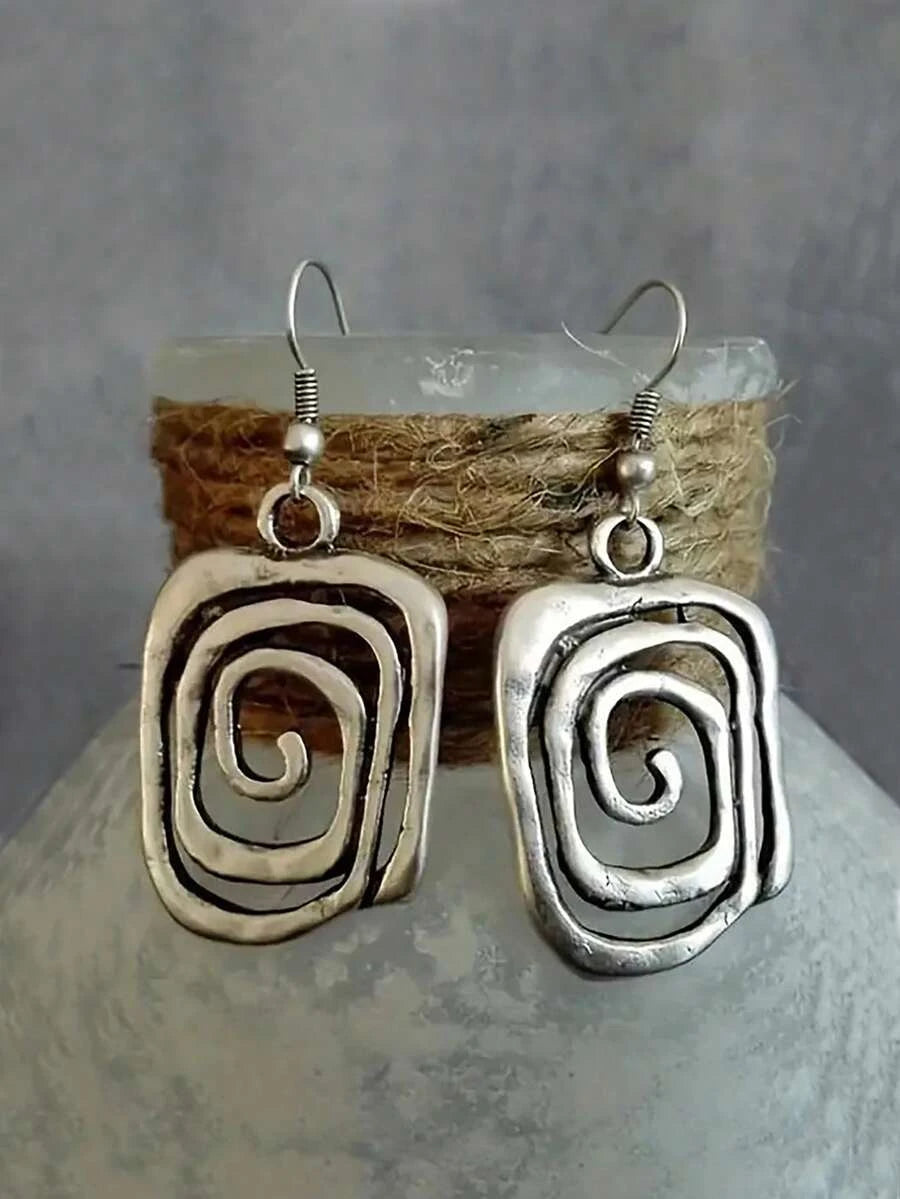 Vintage Style Geometric Drop Earrings