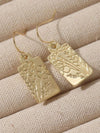 Vintage Carved Art Square Earrings