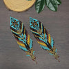 Geometric Beaded Tassel Earrings