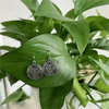 Vintage Carved Flower Round Pendant Earrings