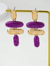 Exaggerated Asymmetric Geometric Enamel Dangle Earrings