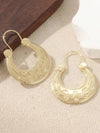 Classic Vintage Gold Carved Round Earrings