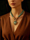 Heart Rhinestone Blue Jewelry Set