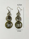 Minimalist Steampunk Gear Earrings