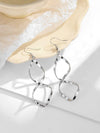 Minimalist Silver Geometric Spiral Earrings