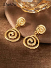 Gold Abstract Swirl Earrings