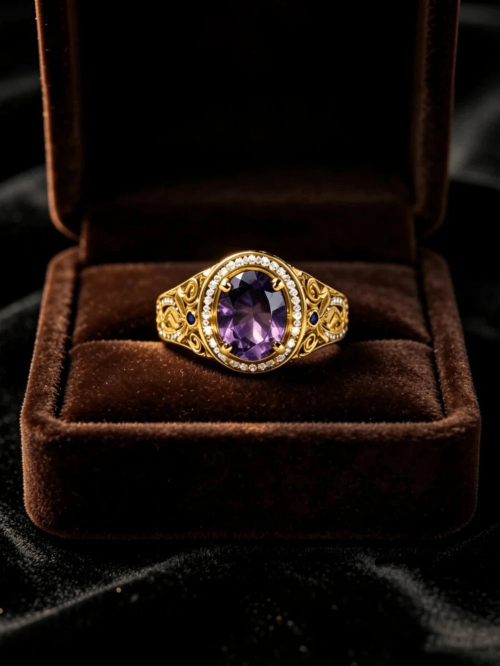 Oval Copper Promise Ring Set