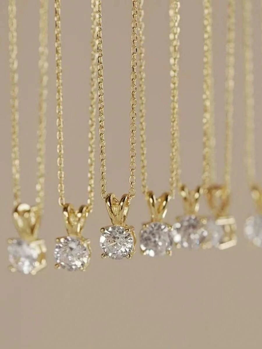 Gold Plated Cubic Zirconia Necklace