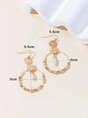 Retro Crystal Beaded Pendant Earrings