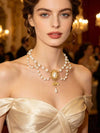 Retro Baroque Faux Pearl Tassel Necklace