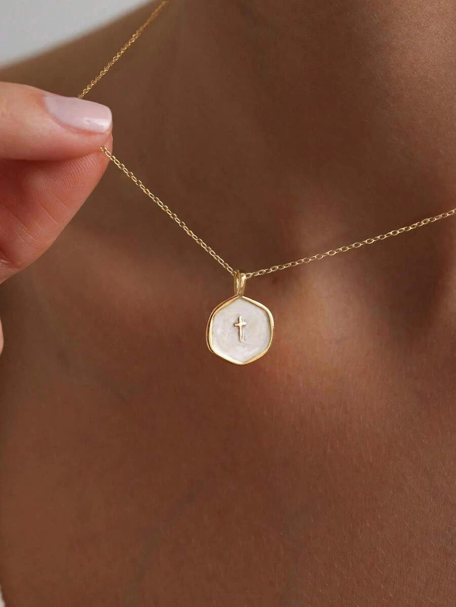 Gold Cross Pendant Necklace