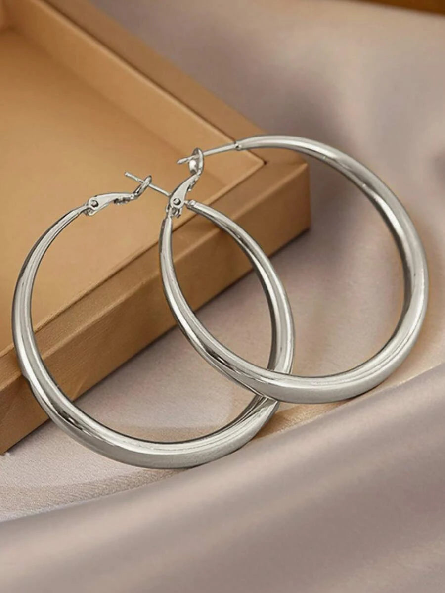 Minimalist Gold Oversize Hoop Earrings