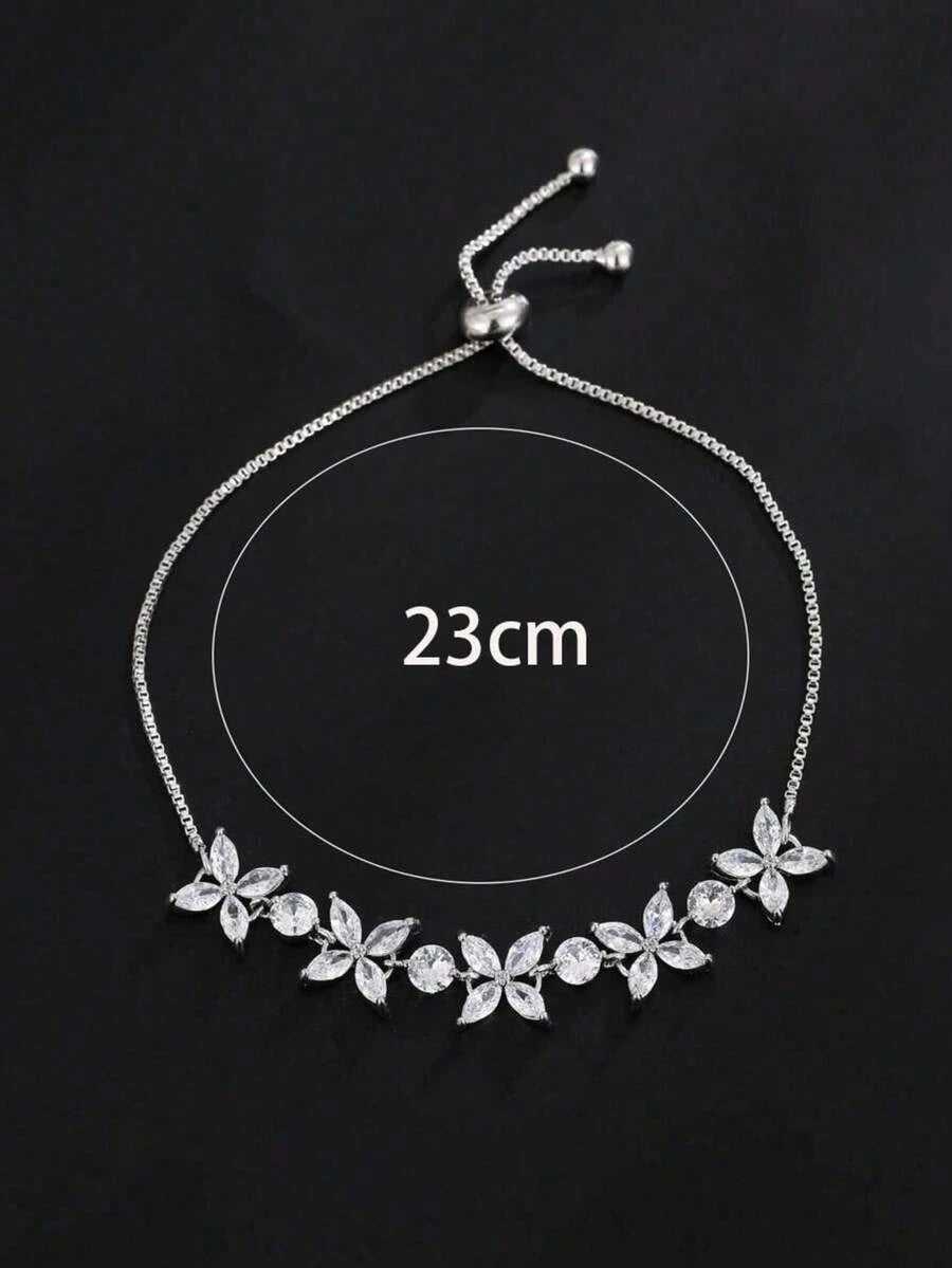 Gold Cubic Zirconia Chain Bracelet