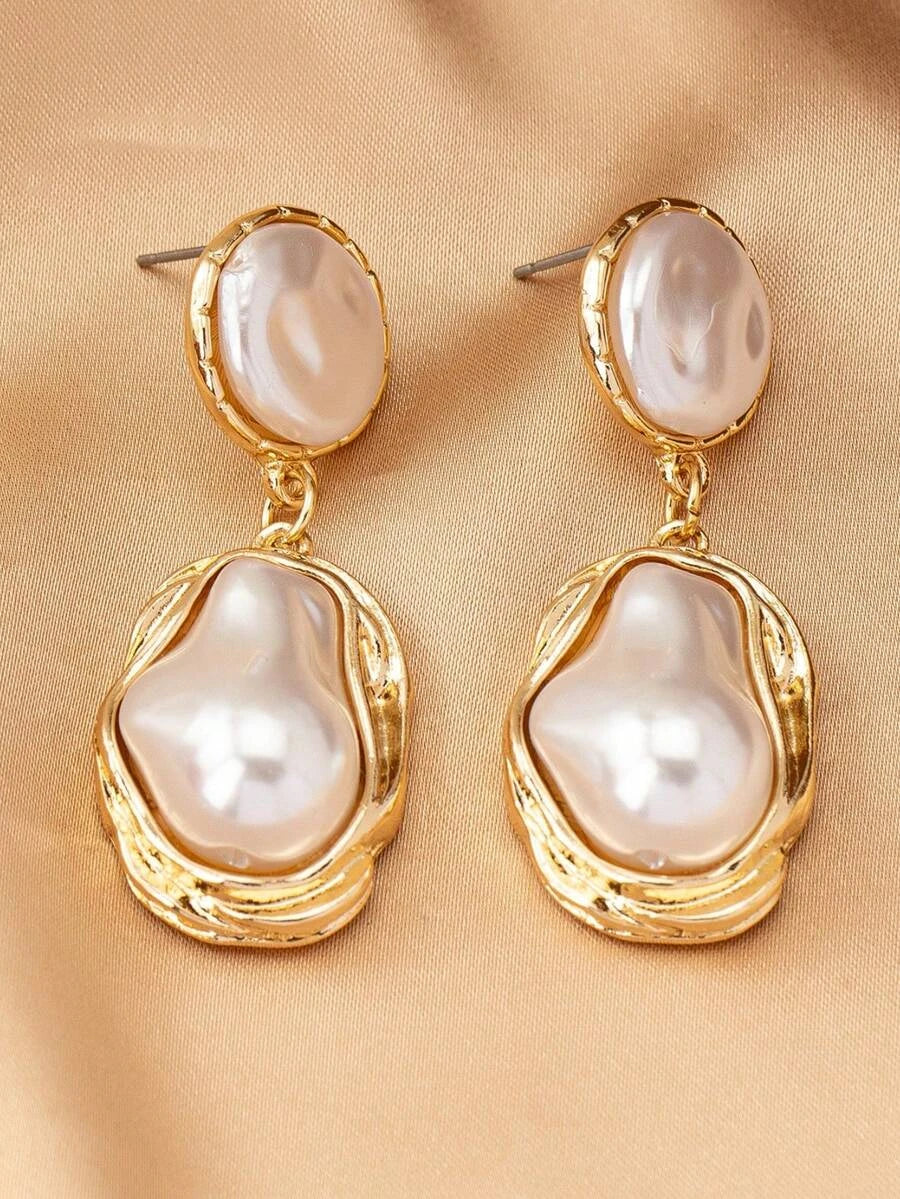 Baroque Pearl Asymmetrical Earrings